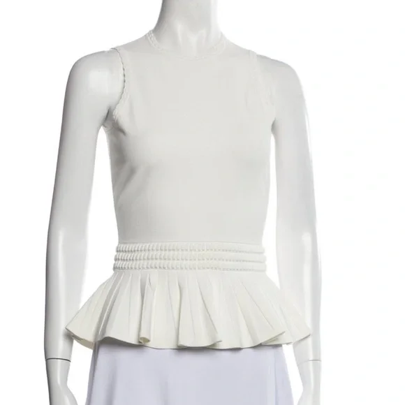 Alexander McQueen Cream Peplum Tank Top - Picture 1 of 5